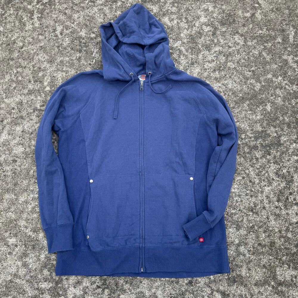 Dickies Hoodie Full Zip Workwear Modern Women Size XL Blue Sweatshirt Jacket